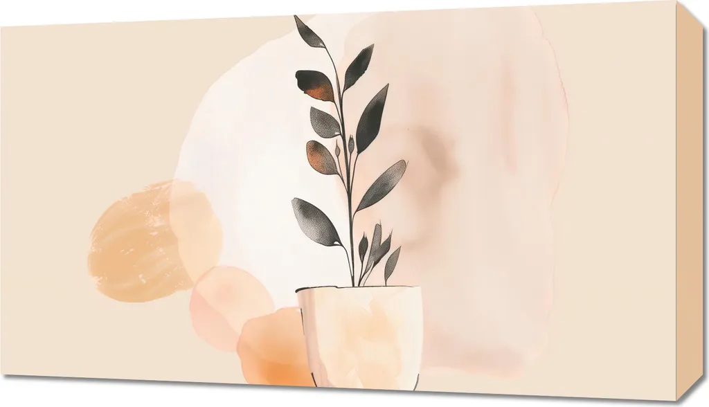 Quadro Moderno 70x40 Vaso di Fiori - Decorazione Casa Elegante