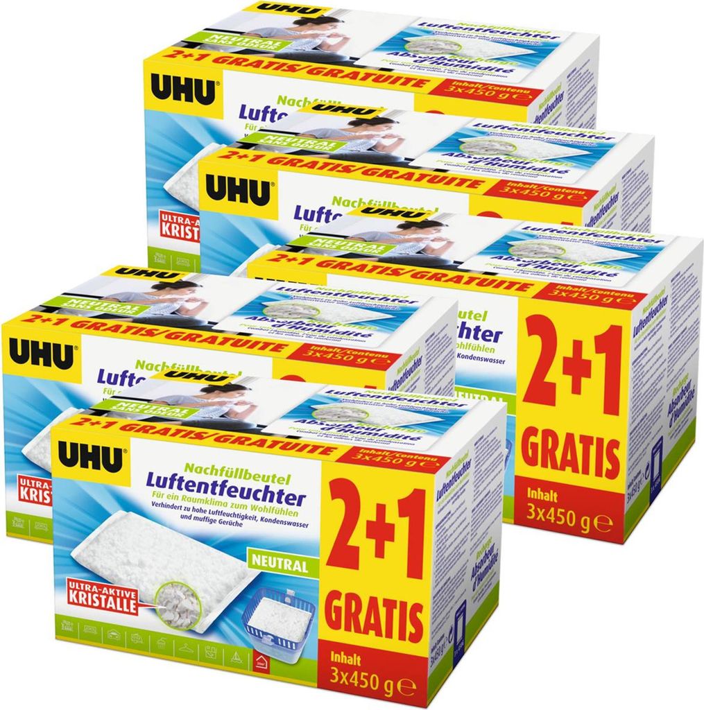 15x UHU 47135 Luftentfeuchter Nachfüllbeutel 450 Produktbild 