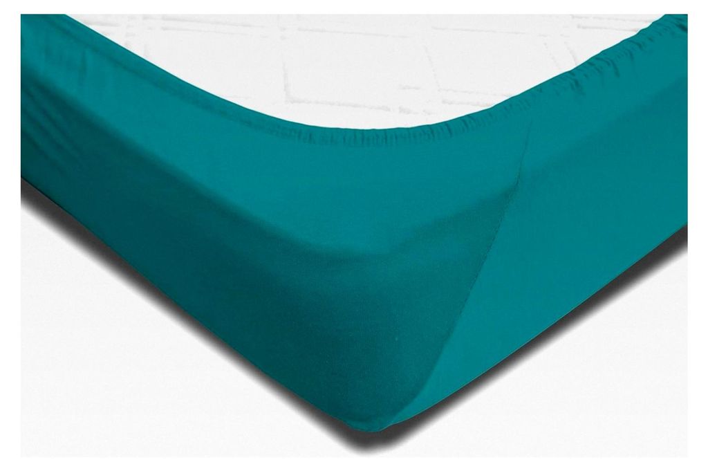 Split Topper Spannbettlaken Petrol 180x200-200x200 cm Heavy Jersey Baumwolle