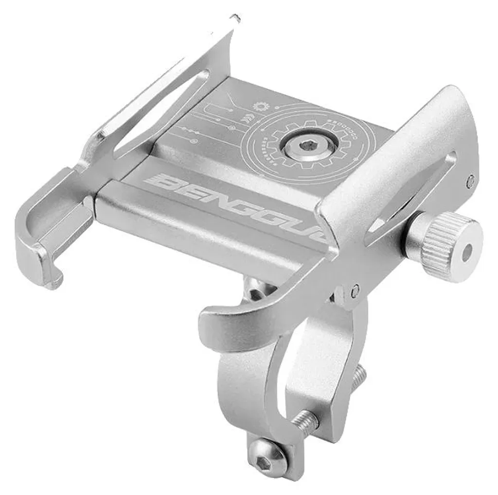 Support téléphone vélo anti-vibration argenté rotatif 360 universel