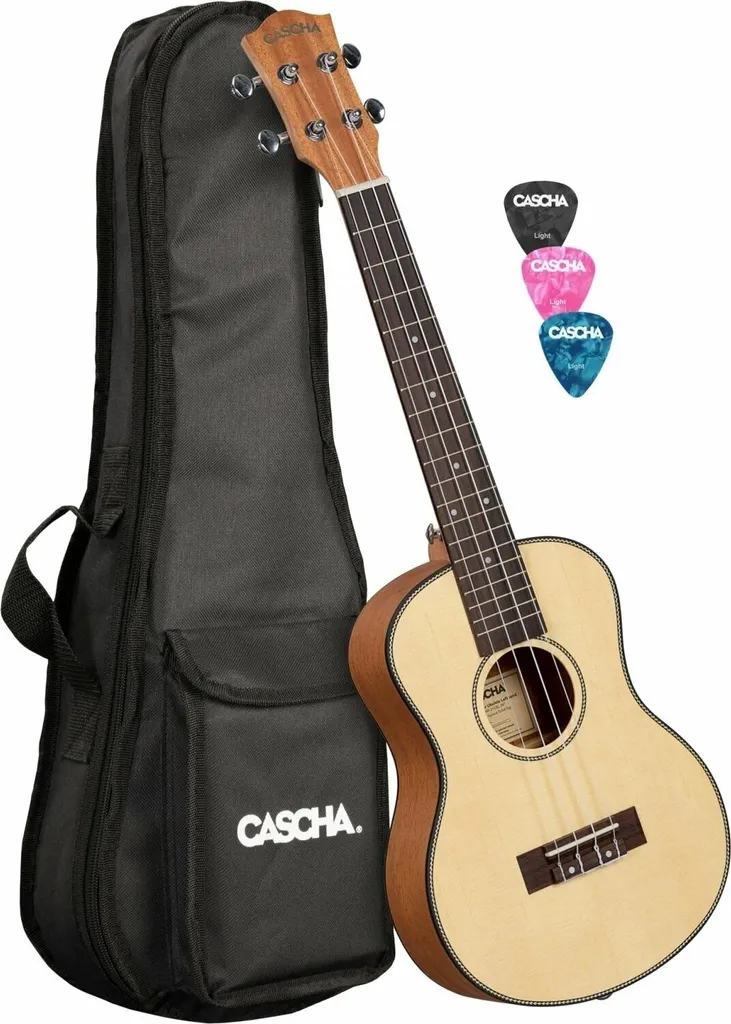 Ukulele ténor en bois naturel Cascha HH 2154L - Finition satinée premium