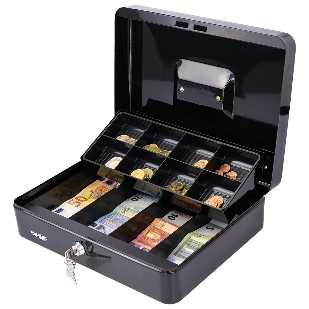 Geldkassette abschließbar, 8 Münzfächer &  4 Scheinmulden, Produktbild 