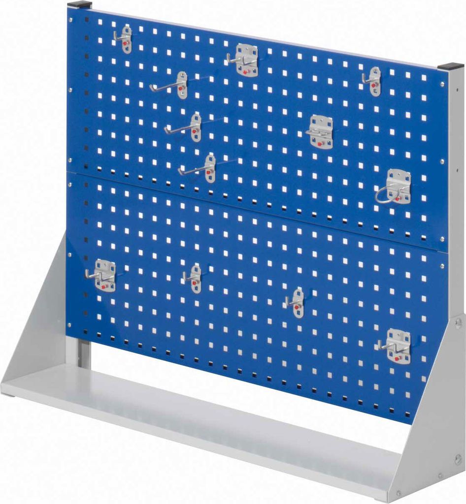 Kappes RasterPlan Stellwände einseitig Größe #2 - 2x Lochplatten 1x Werkzeughaltersortiment 10-teilig Enzianblau RAL 5010