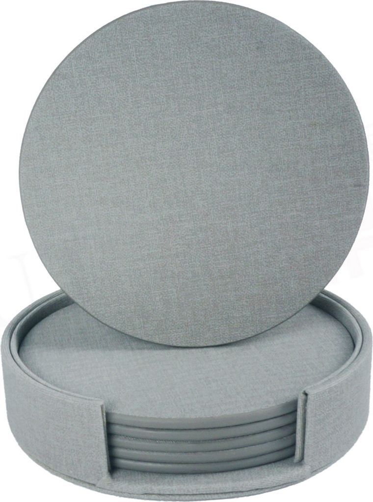 6-teiliges doppelseitiges Untersetzer-Set aus Kunstleder, rund, für Getränke, zum Schutz des Tisches, wärmeisolierend, wasserdicht, für Zuhause...