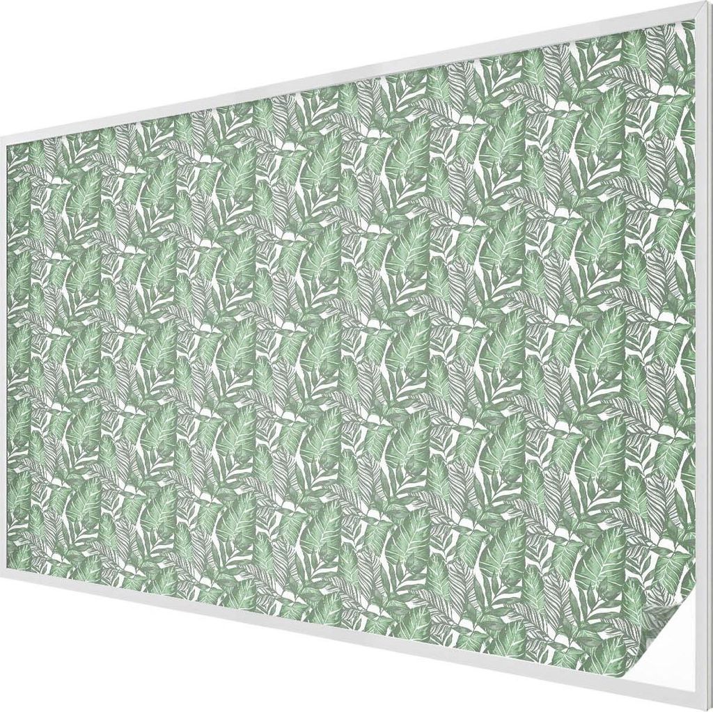 Buntglas Fensterfolie – 146x200 cm – Stained-Glass Design – blickdichte dekorative Sichtschutzfolie – selbstklebend, UV-Schutz – Grüne H...