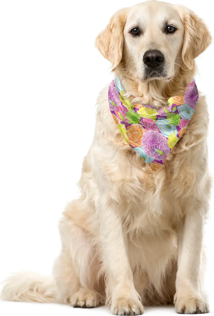 Bandana Cani ABAKUHAUS Fiori Primavera 40x40 - Accessorio Cane Elegante
