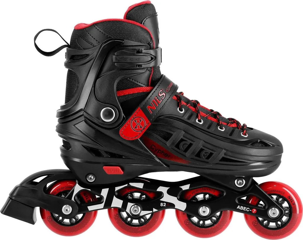Rollers en ligne modulables de couleur rouge et pointure ajustable M