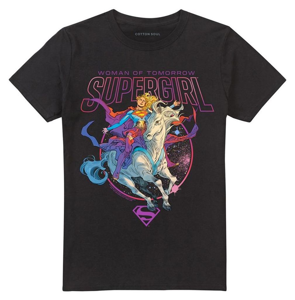Supergirl - "Woman Of Tomorrow" T-Shirt für Herren/Damen Uni TV34729 (4XL) (Schwarz)