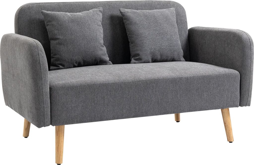Sofa HOMCOM 2-osobowa z 2 poduszkami dekoracyjnymi, mała Zdjęcie produktu 