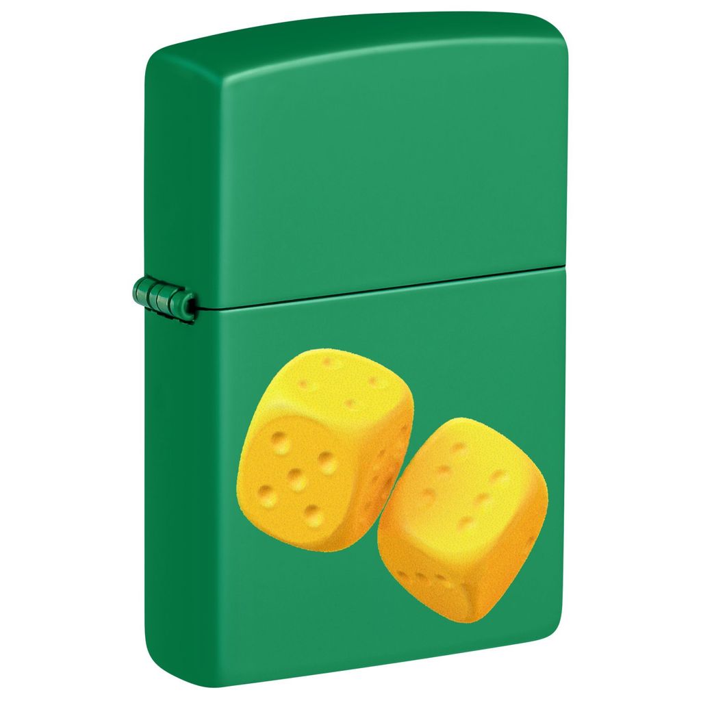 Zippo Sturmfeuerzeug - Dices Design - Street Chrome, Colour Image - Nachfüllbar für lebenslange Verwendung - Geschenkbox - Metallgehäuse - USA