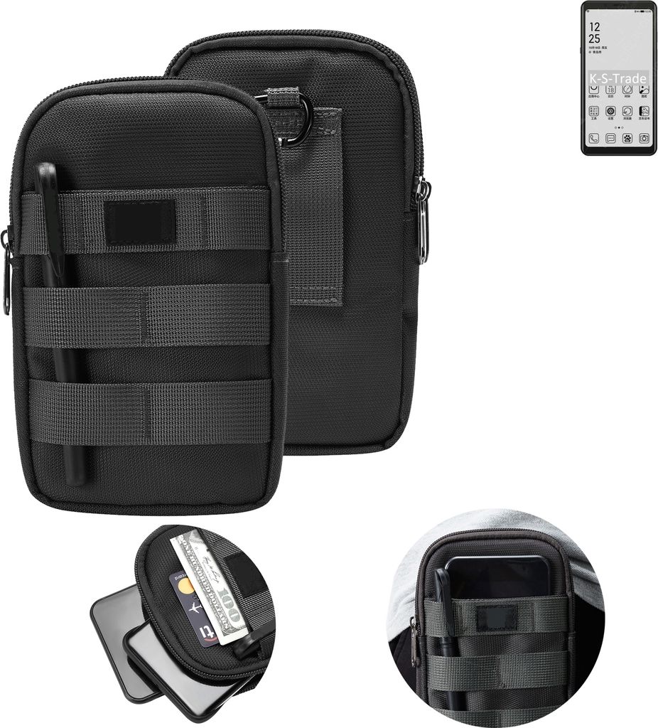 K-S-Trade Holster Gürtel Tasche kompatibel mit HiSense A5 Handy Tasche Schutz Hülle dunkel-grau viele Fächer, 1x
