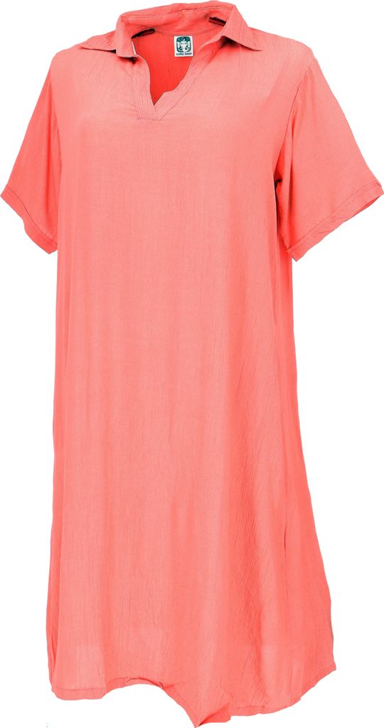 Luftiges Sommerkleid, Shirtkleid, Maxikleid - Lachs, Damen, Pink, Viskose, Kleider
