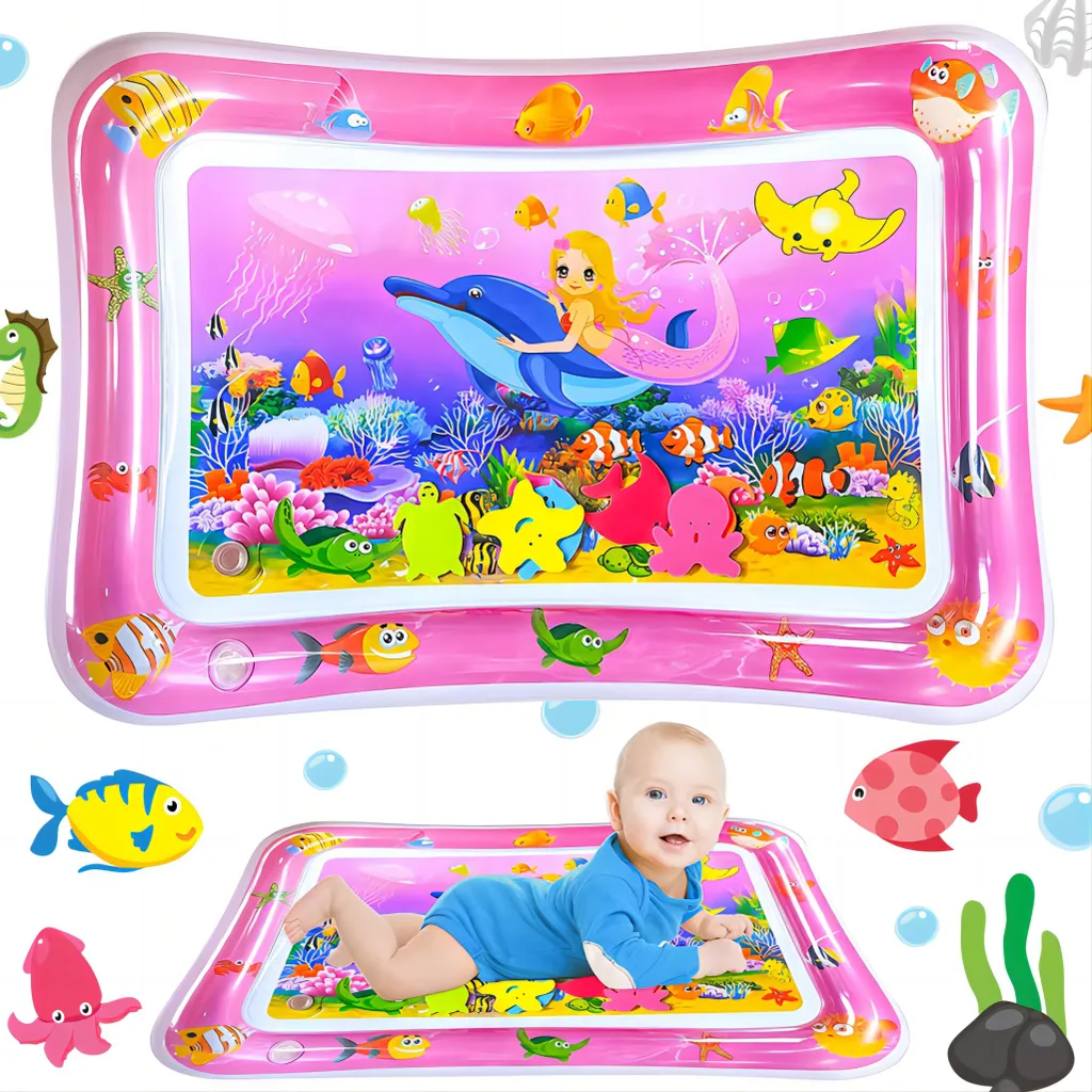 Baby Wassermatte Für Bauchzeit – BPA-frei, 66x51x6,5 Cm, Mit Spielzeug, Für 3–24 Monate