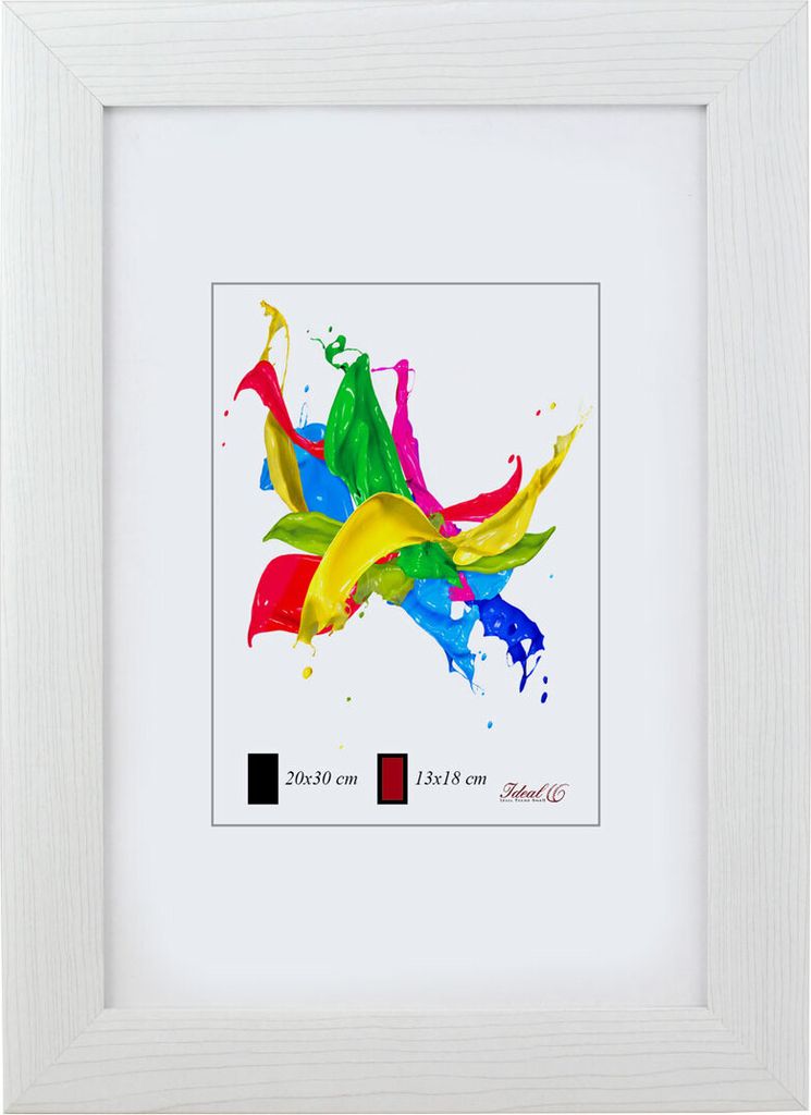 Denver Holz Bilderrahmen Wanddeko Collage Poster Bilder Foto Rahmen - Farbe: Weiß | Format: 20x30