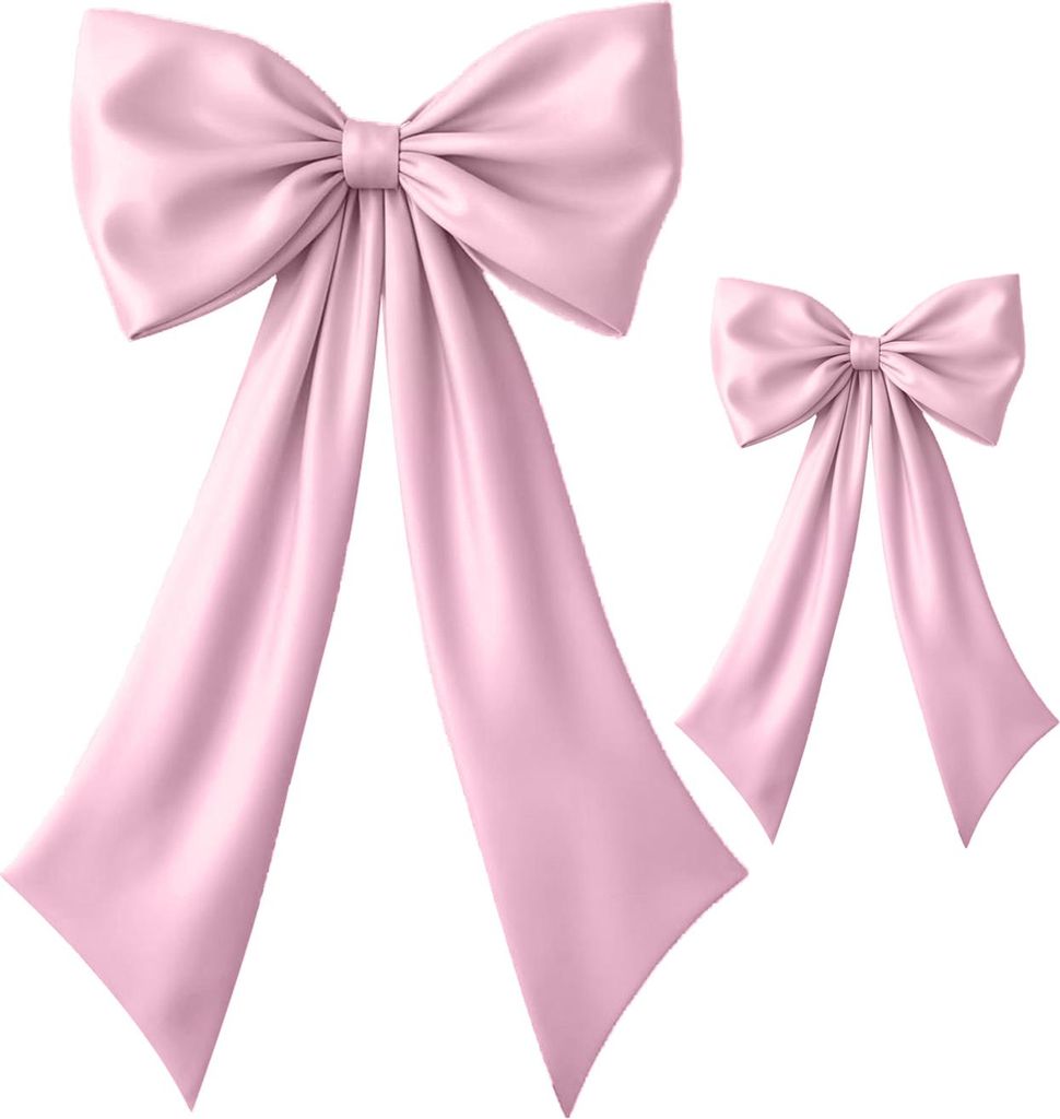 2 Stück Schleifen-Dekor, große und kleine Satinschleife, Band, Krawatte, Raum-Hintergrund, Wanddekoration für Junggesellinnenabschied, Babyparty...