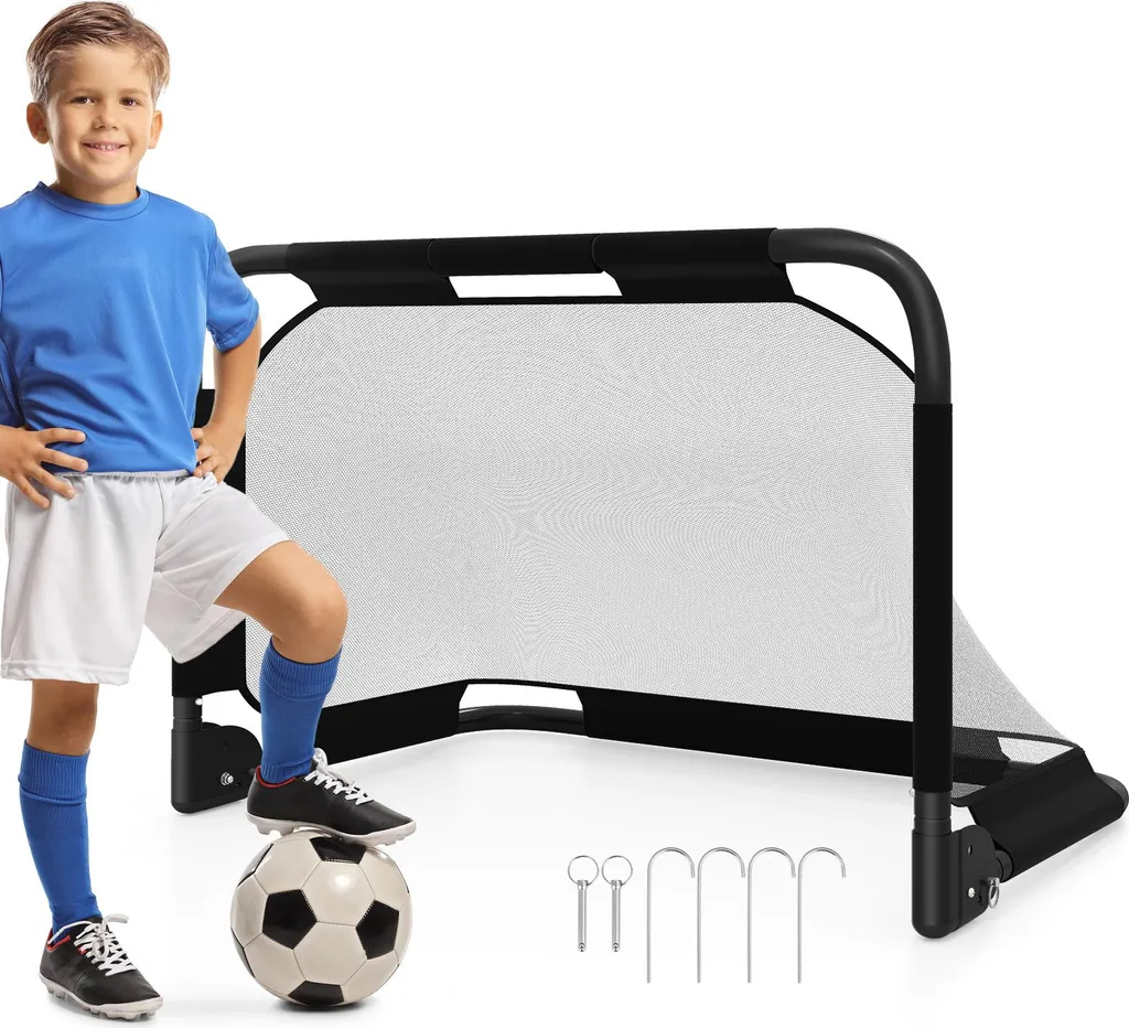 COSTWAY But de Football Pliable 91x62x62cm Cage de Foot Résistante