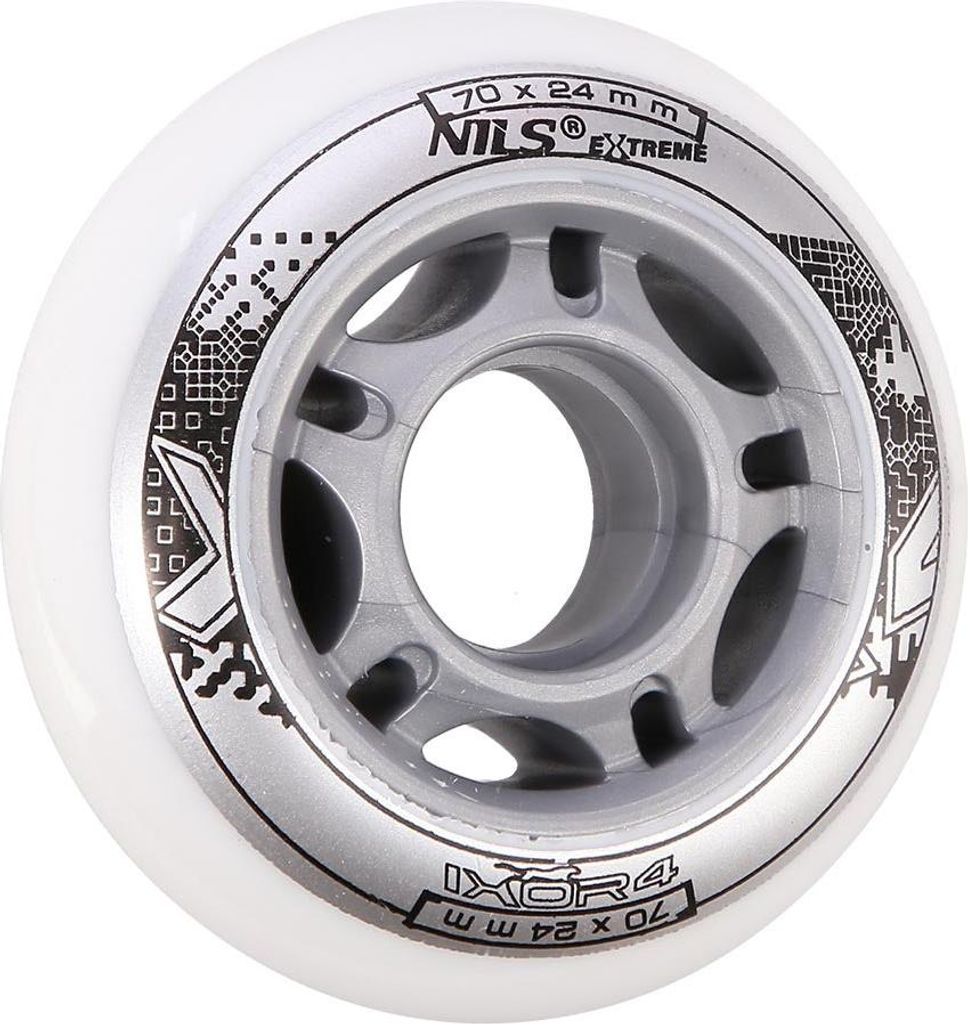 Weiße PolyurethanSkate-Rollen, 70 x 24 mm, 82A, 4er-Set