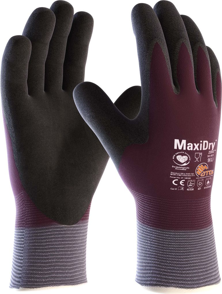 Kälteschutzhandschuh MaxiDry Zero 56-451 Gr.7 lila/schwarz EN 388,511 Kat.II