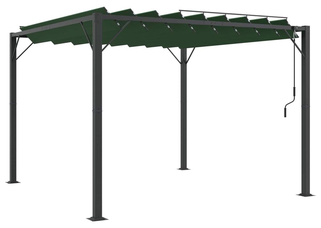 Gazebo mit Lamellen-Dach Grün 3 x 3 x 2,14 m