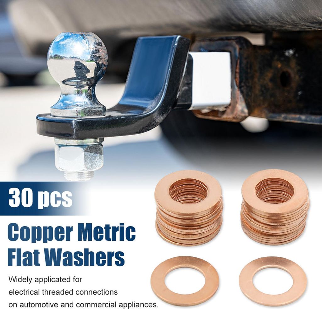 30Stk. Kupfer Scheiben Flache Dichtungsringe Plattenringe 13mm Innendurchmesser