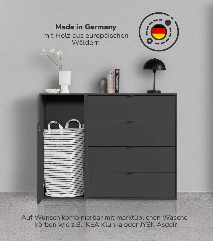 mokebo® Wäscheschrank in Weiß 'Der Wäschehüter', Produktbild 3