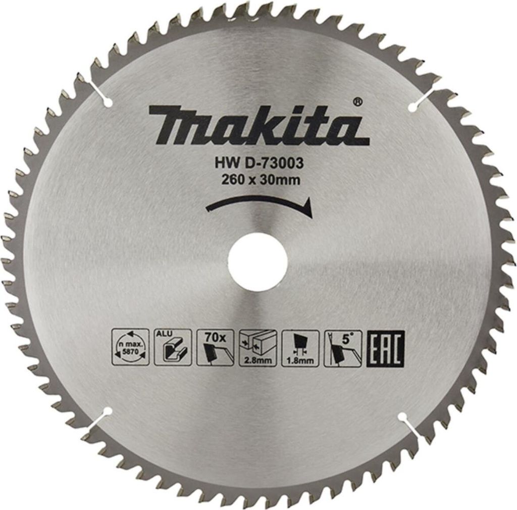 Makita Kreissägeblatt 260 x 30 mm - 70 Z - Aluminium Produktbild 
