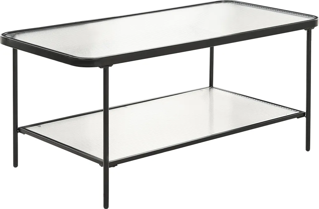 Table basse rectangulaire en verre noir Blair pour un salon moderne