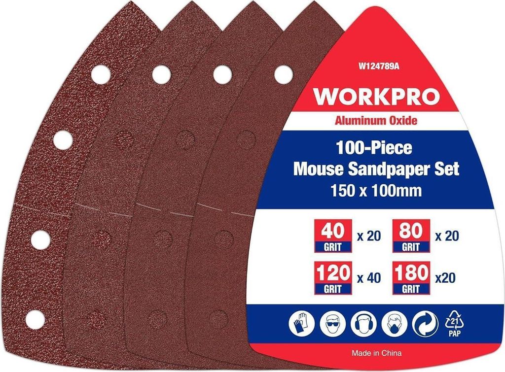 WORKPRO 100 ks brúsny papier delta suchý zips 105x152mm Obrázok produktu 