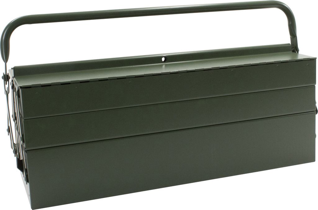 Bundeswehr-Qualität: Dönges Werkzeugkasten TL 5140-0010, Robust & Abschließbar, Olivgrün