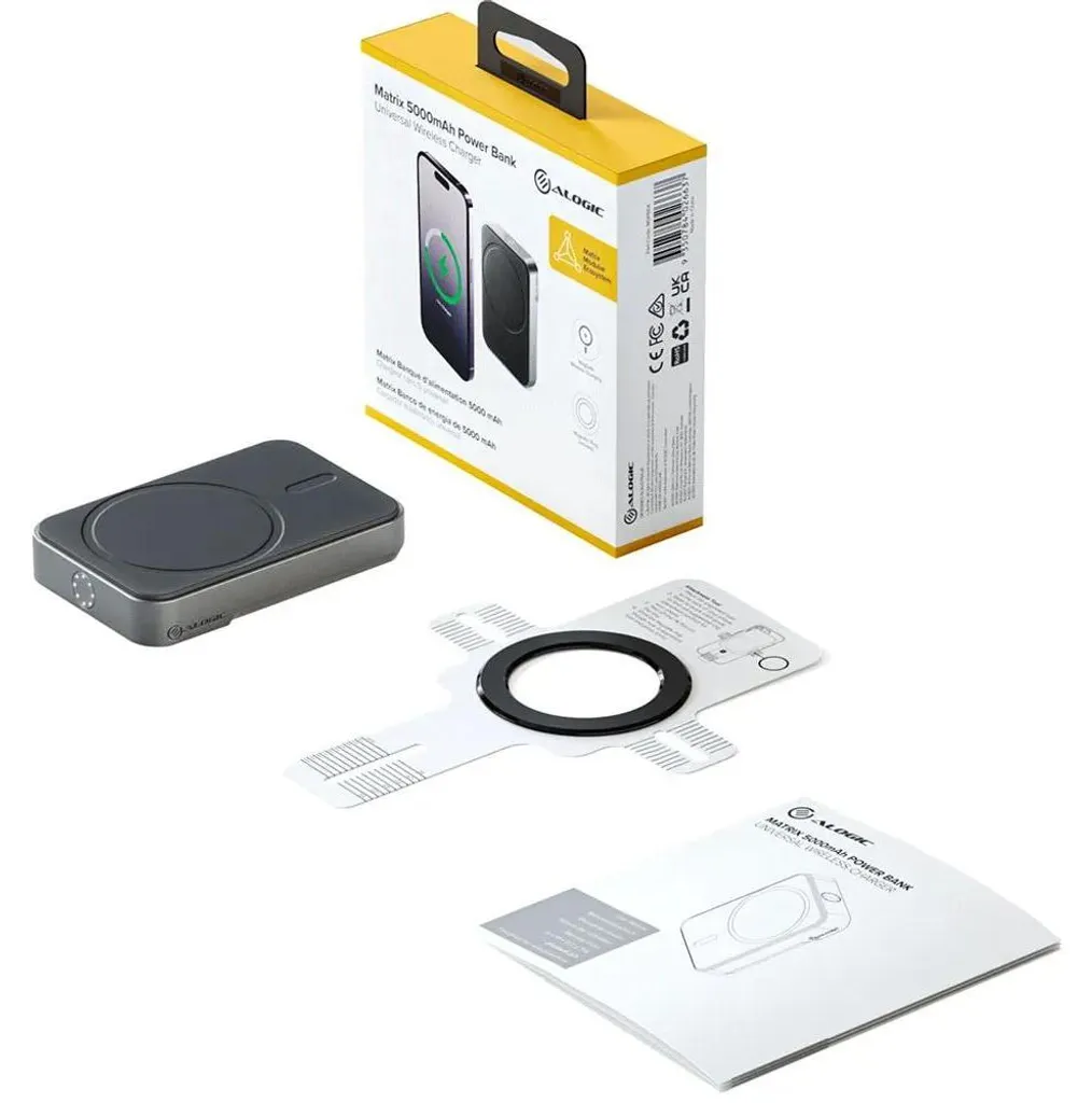 Chargeur Portable Induction ALOGIC Matrix 5000 mAh Fast Charge Magnétique