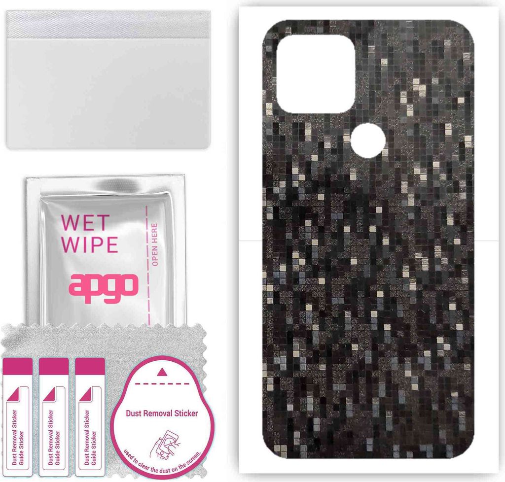 apgo Rückseite Schutzfolie, Skin, kompatibel mit Google Pixel 5, Hinten Displayschutzfolie aus Vinylfolie, kratzfest, einfache Montage - Carbon Bl...