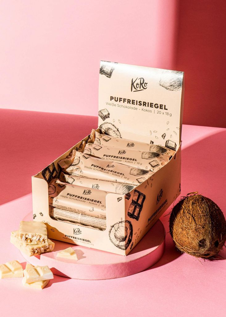 KoRo I Puffreisriegel in weißer Schokolade mit Kokos 20 x Produktbild 