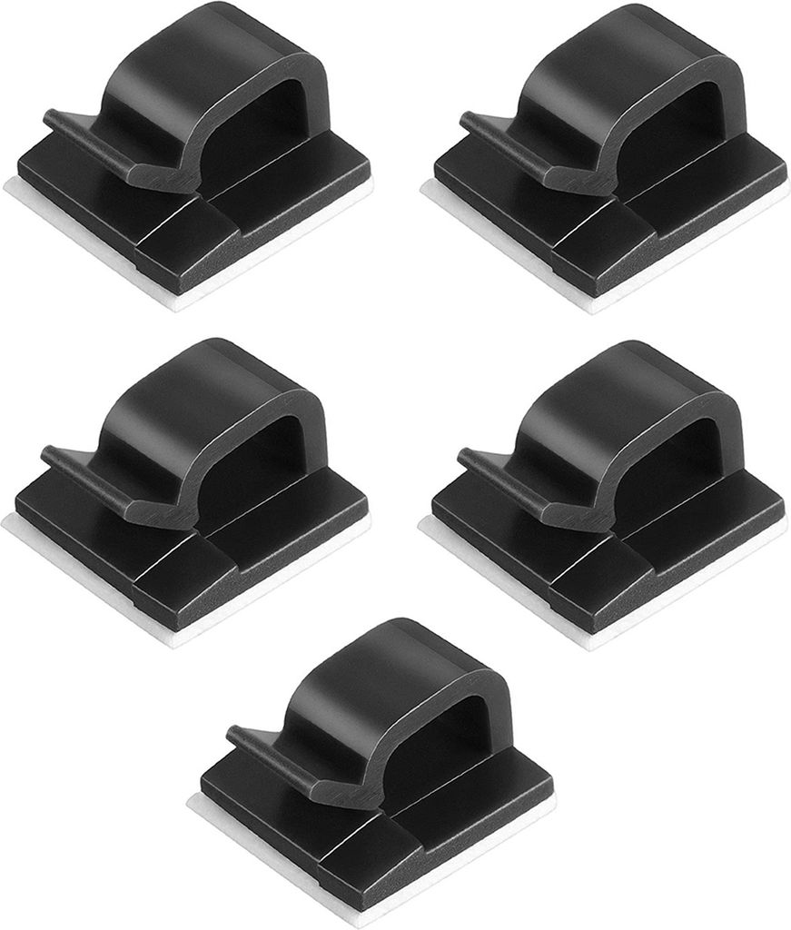 5pcs Kabel Wickler Clip Anti-Winding Universal Self-Halsive Desk Daten, die Kabelspeicherschnalle für Büro sichern-Schwarz 1