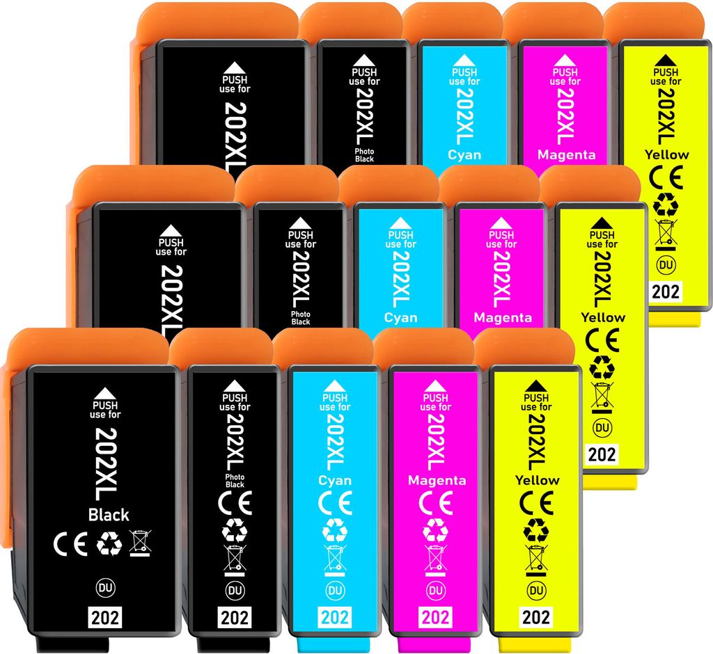 15er Pack Druckerpatronen 202 202XL kompatibel mit Epson XP-6000