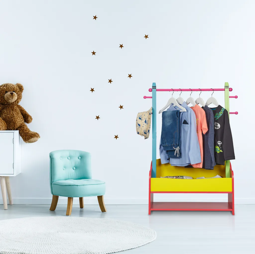 appendiabiti per bambini relaxdays con ripiani - 2