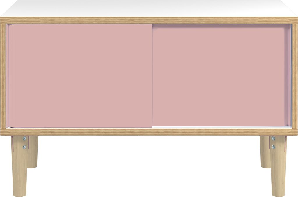 BISLEY Sideboard Poise, POS1007W620 verkehrsweiß, rosa 100,0 x 45,0 x 62,1 cm