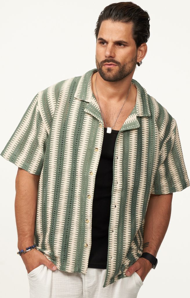 SOULSTAR Herren Kurzarmhemd im Vintage Summer-Look Herren Kurzarm Strick Polo-Hemd T-Shirt