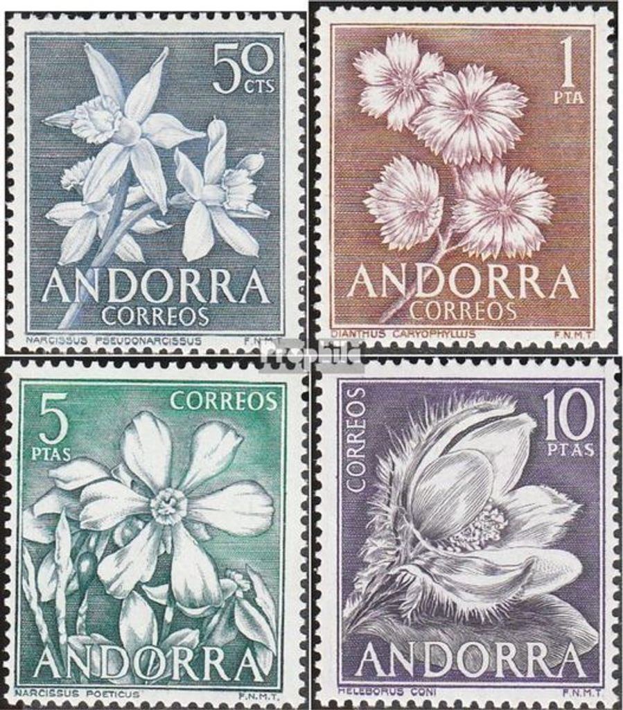 Briefmarken Andorra - Spanische Post 1966 Mi 67-70 Produktbild 
