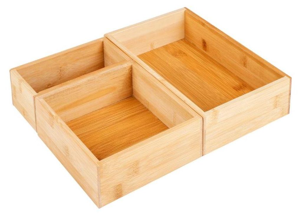 Bambusowe pudełka do przechowywania, zestaw 3 Zdjęcie produktu 