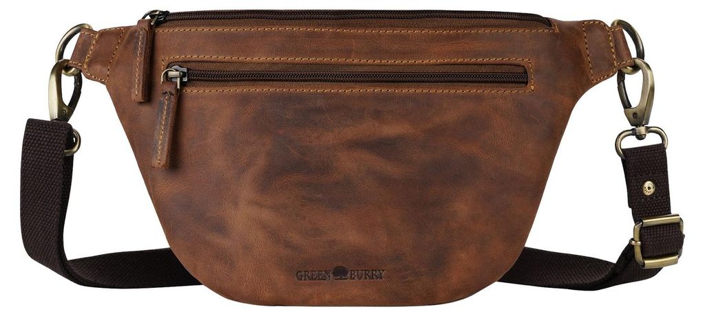 GREENBURRY Gürteltasche Umhängetasche Vintage Beltbag Brown braun