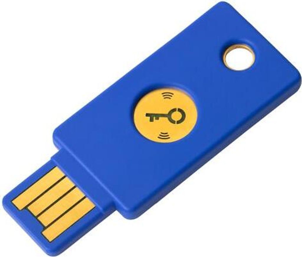 Yubico Security Key NFC, Windows, Mac OS, Linux, Blau, USB-A, FIDO 2 Certified, FIDO Universal 2nd Factor (U2F) Certified
