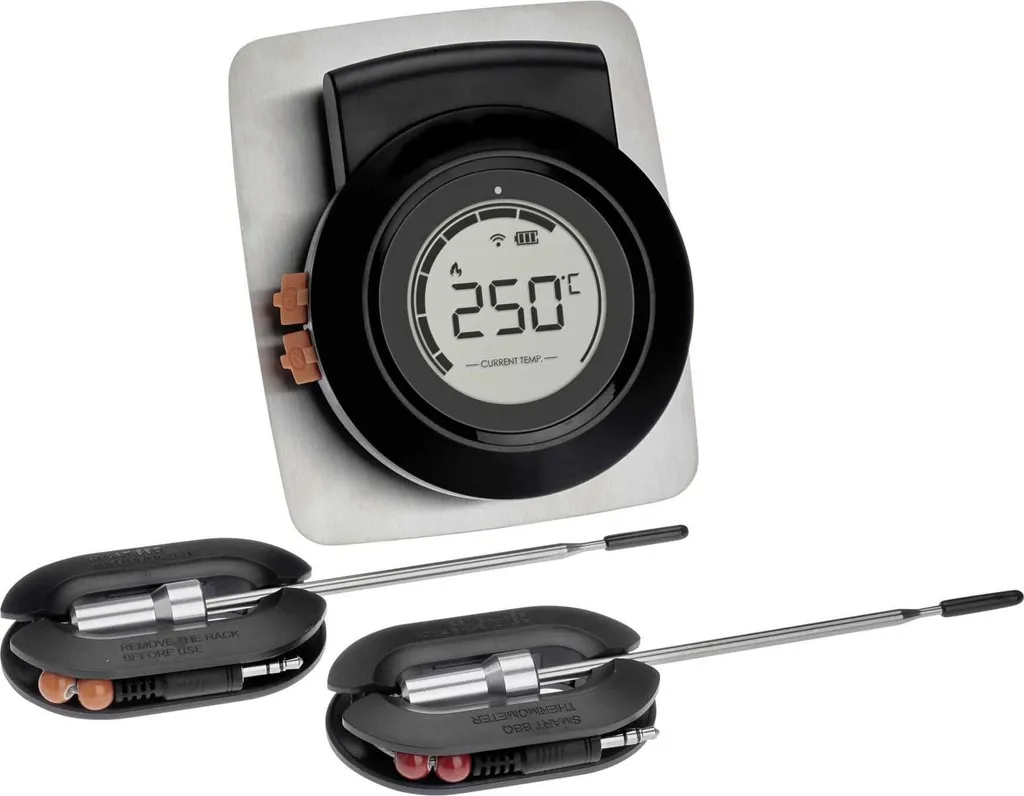 Thermomètre à Viande Résistant à la Chaleur pour Grill et Fumoir Noir