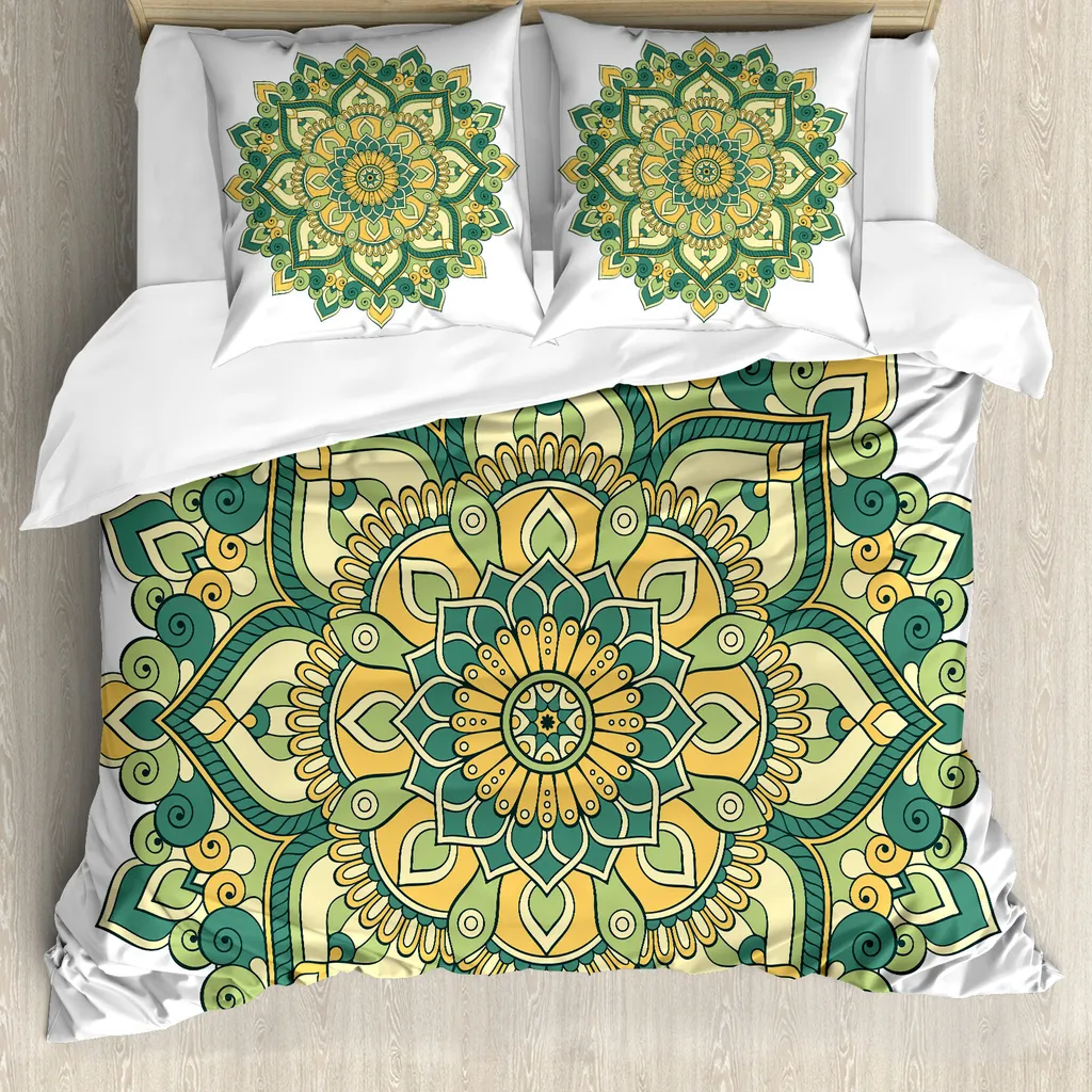 Set Copripiumino ABAKUHAUS Etnico Matrimoniale Verde Felce Antiacaro