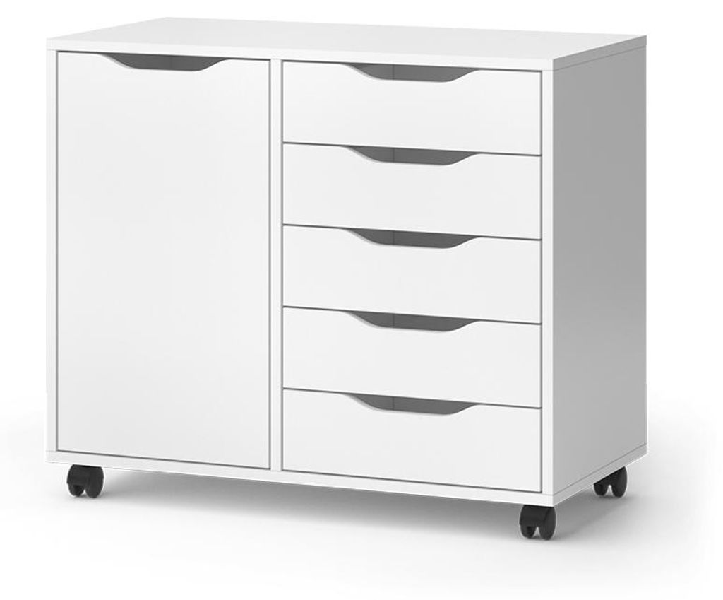 Sideboard Vicco Otwin Blanc 40.6x61.5cm avec 5 tiroirs et 1 Image du produit 