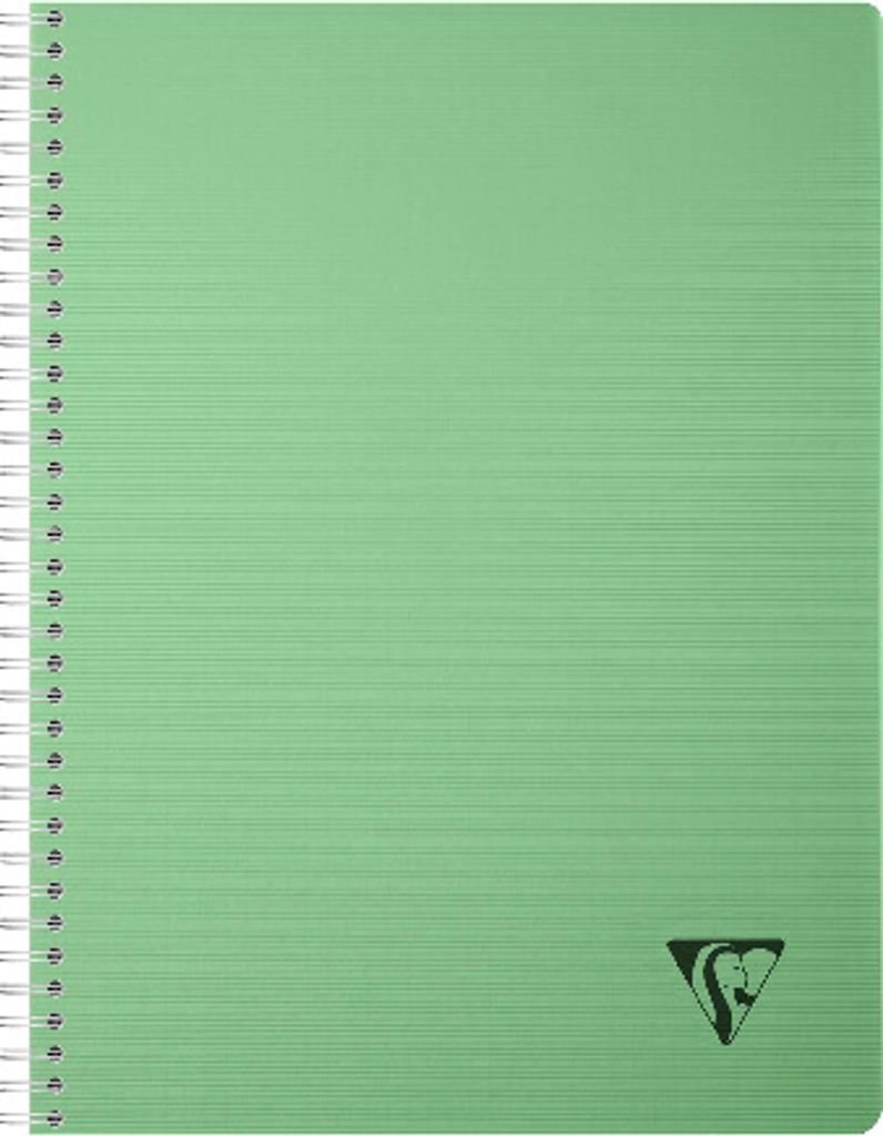 Clairefontaine 5x Spiralbuch A4, 90 Bl kariert 90g Einband PP Salbeigrün 327121C