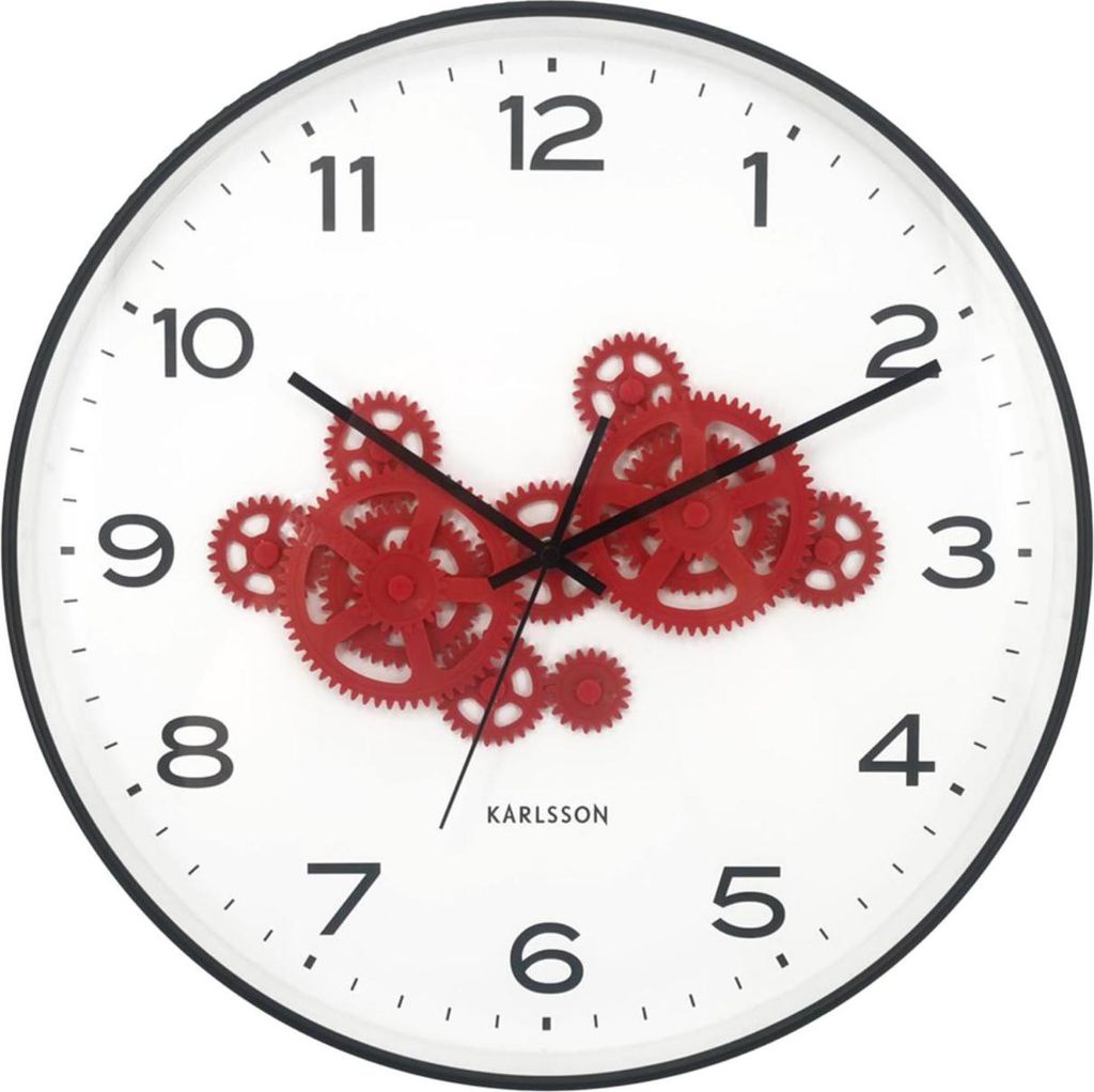 Karlsson - Wanduhr Open Gear - Schwarz - 40.8x40.8x40.8cm