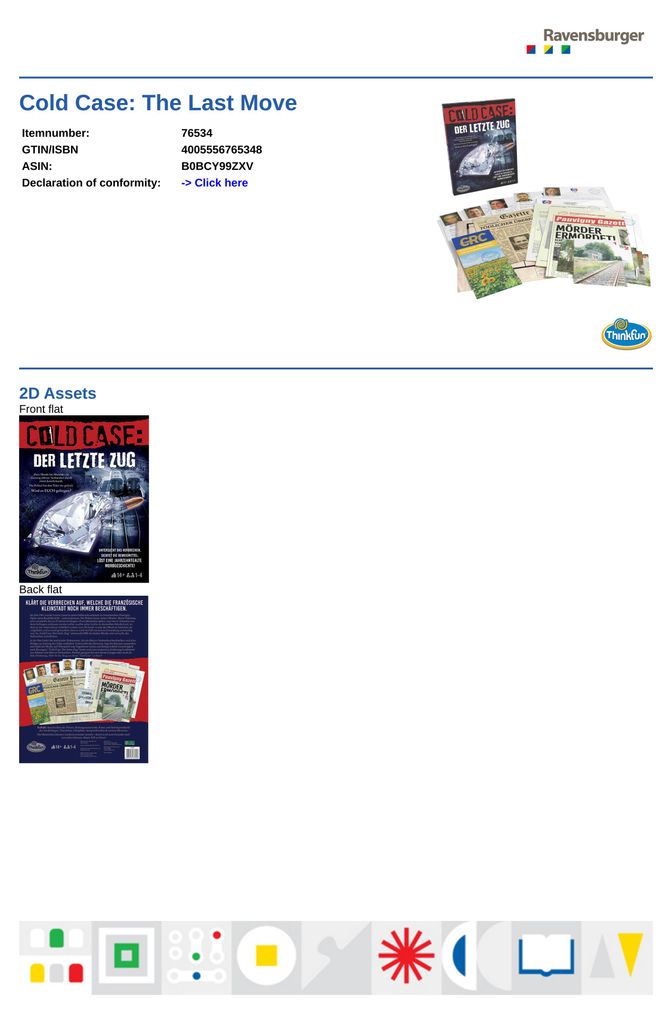 Cold Case: Der letzte Zug Thinkfun 76534 Produktbild 