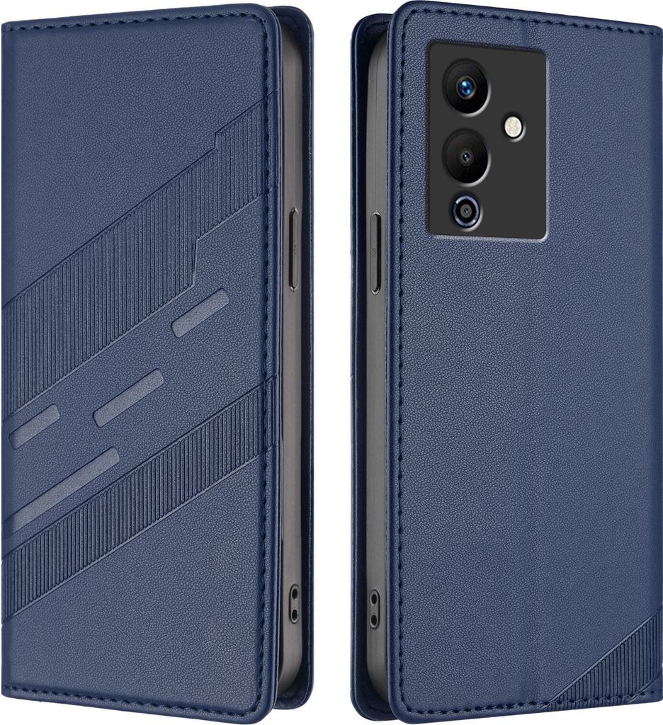 Hülle für Infinix Note 12 5G/Note 12 Pro 5G, Kunstleder Brieftaschen Handyhülle mit Kartenfach und Standfunktion Blau