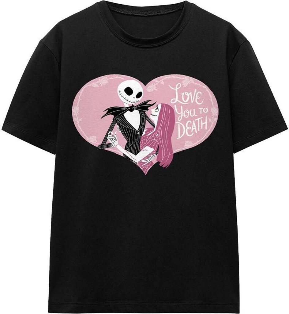 The Nightmare Before Christmas - "Love You To Death" T-Shirt für Herren/Damen Uni - Valentinstag TV17064 (XXL) (Schwarz)