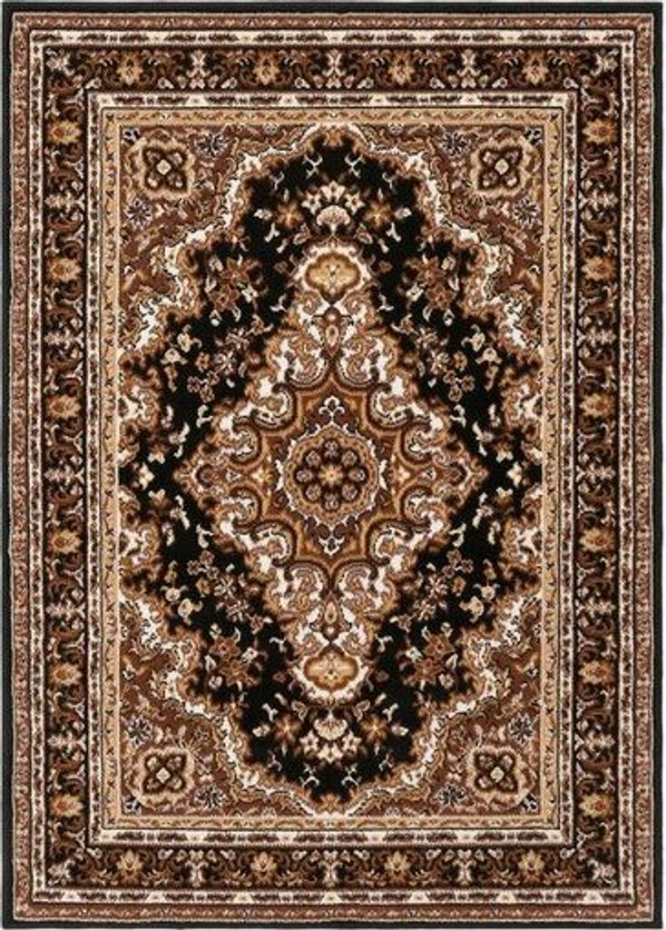 Orientteppich in Braun mit klassischem Medaillonmuster – Pflegeleicht & Stilvoll : 120x170 cm